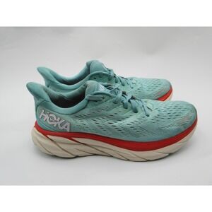 HOKA Clifton‎ 8 Shoes Womens Size 8 Blue Teal Red Running Cushioned 1119394 AEBL